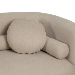 Canapé galbé PERIALIS couleur beige 2 places avec coussins arrondis