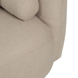 Canapé galbé PERIALIS couleur beige 2 places avec coussins arrondis