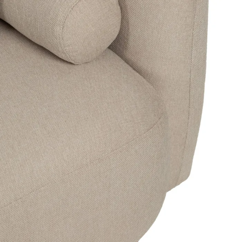 Canapé galbé PERIALIS couleur beige 2 places avec coussins arrondis