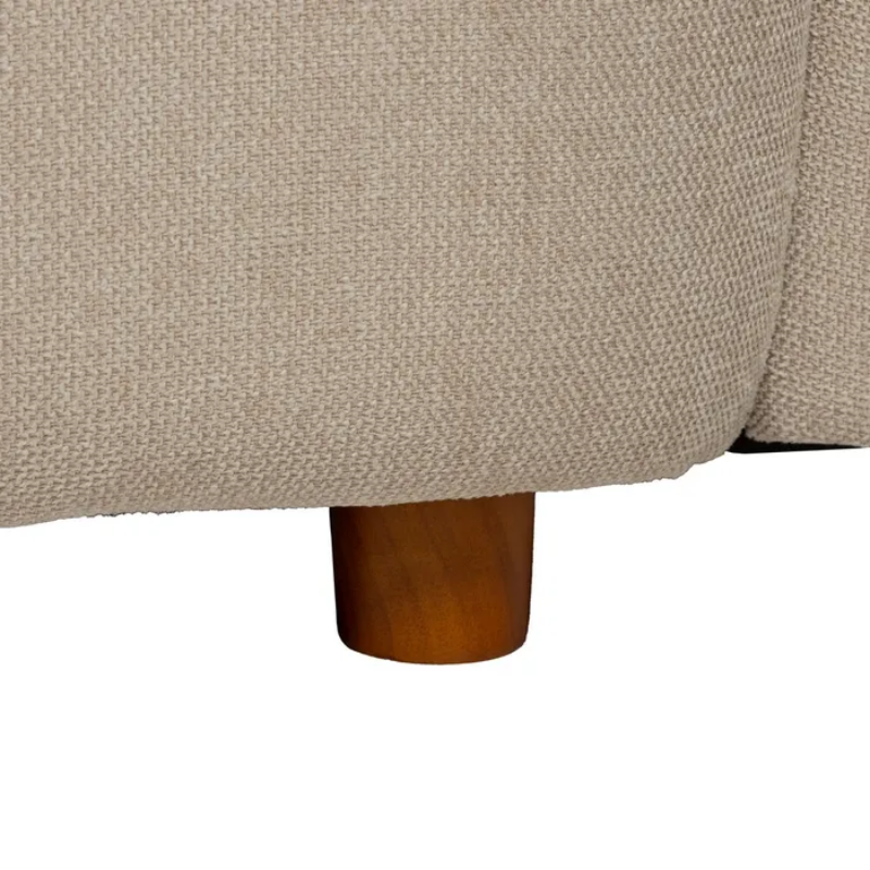 Canapé galbé PERIALIS couleur beige 2 places avec coussins arrondis