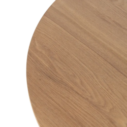 Table ronde 120 cm bois naturel pied central conique élégant RIZEA