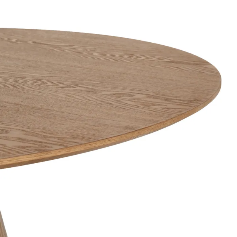 Table ronde 120 cm bois naturel pied central conique élégant RIZEA
