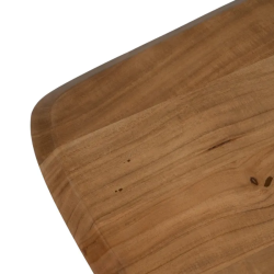 Table 200 cm acacia massif pieds croisés métal noir design NOROÏA