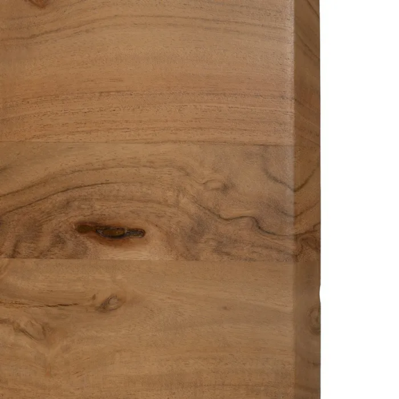 Table 200 cm acacia massif pieds croisés métal noir design NOROÏA