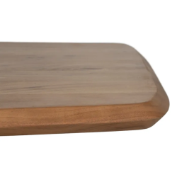 Table 200 cm acacia massif pieds croisés métal noir design NOROÏA