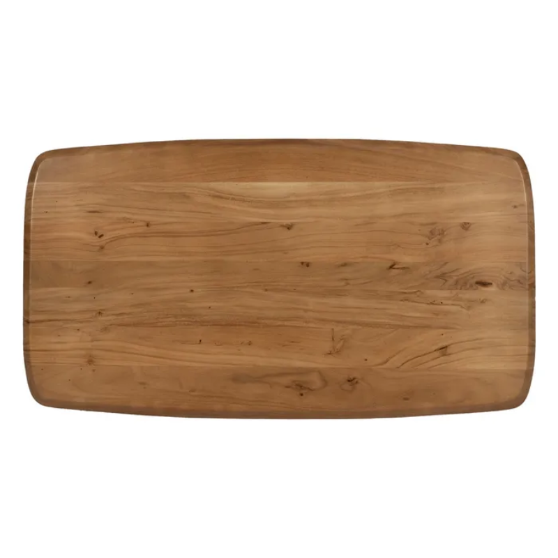 Table 200 cm acacia massif pieds croisés métal noir design NOROÏA