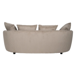 Canapé 3 places côtelé couleur beige avec coussins douillets SOLINCA