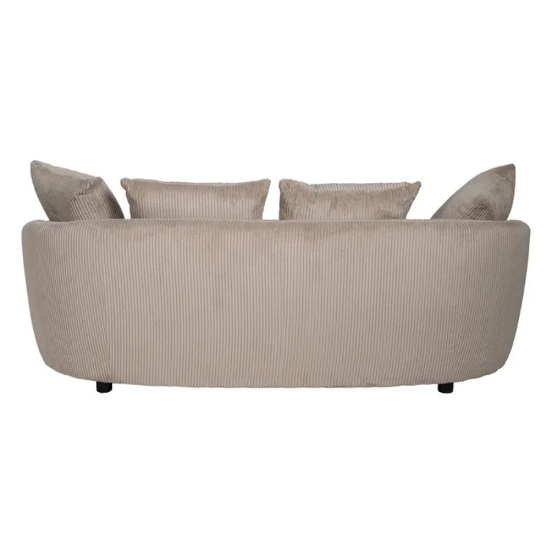 Canapé 3 places côtelé couleur beige avec coussins douillets SOLINCA