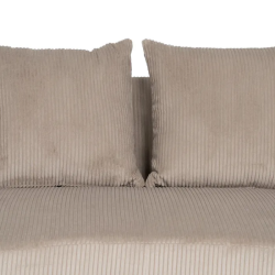 Canapé 3 places côtelé couleur beige avec coussins douillets SOLINCA