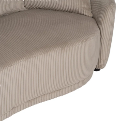 Canapé 3 places côtelé couleur beige avec coussins douillets SOLINCA