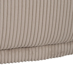 Canapé 3 places côtelé couleur beige avec coussins douillets SOLINCA