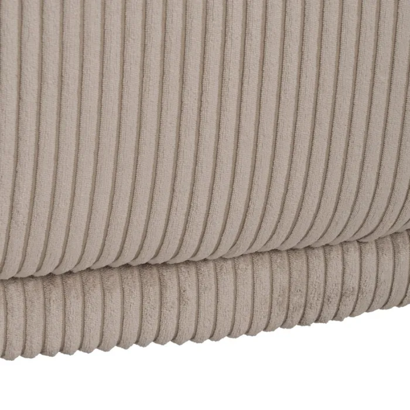 Canapé 3 places côtelé couleur beige avec coussins douillets SOLINCA