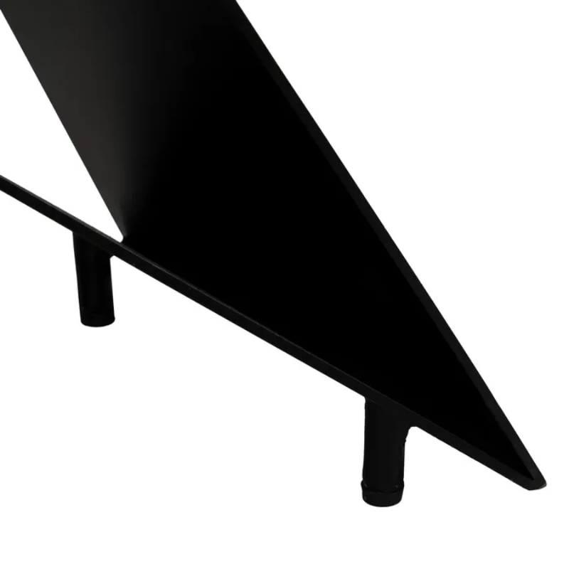 Table 170 cm acacia massif pieds métal noir graphique moderne NOROÏA