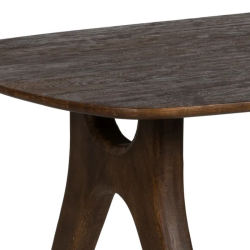 Table 200 cm manguier brun forme sculptée courbée brute MYLONIS