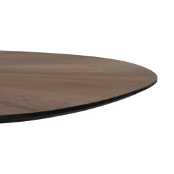 Table 178 cm MDF naturel piètement central noir moderne SYLVORA