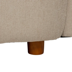 Canapé MORESIA de 3 places en tissu beige galbé avec coussins déco