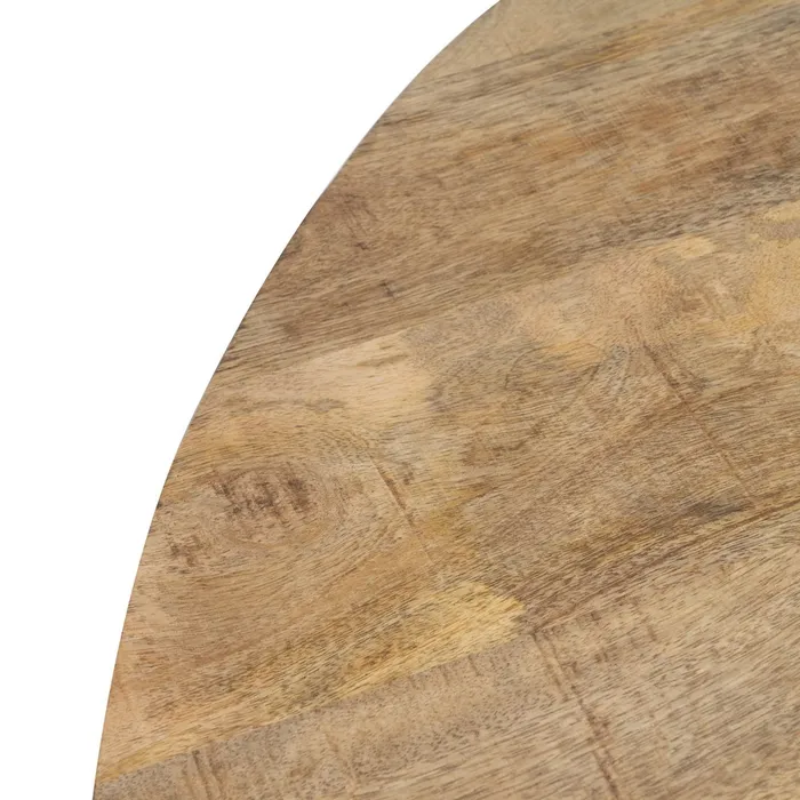 Table ronde 130 cm bois massif pied noir graphique moderne CALYPSO