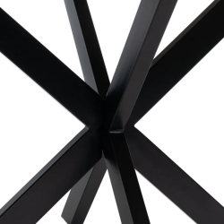 Table ronde 130 cm bois massif pied noir graphique moderne CALYPSO