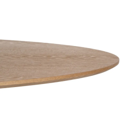 Table ovale 160 cm bois naturel pied conique sculpté chic OMBRELUNE