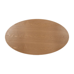 Table ovale 160 cm bois naturel pied conique sculpté chic OMBRELUNE