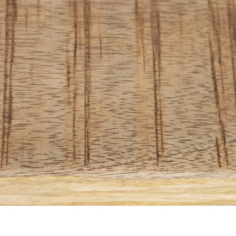 Table à manger LYSANDRA 160 cm en bois brut artisanal et métal noir