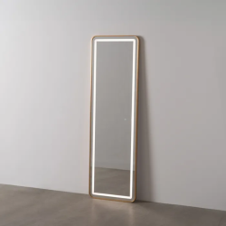 Miroir LED tactile pleine hauteur cadre doré finition luxe FLORELIS