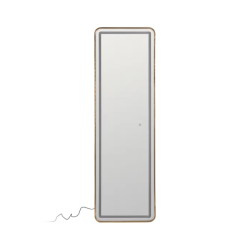 Miroir LED tactile pleine hauteur cadre doré finition luxe FLORELIS