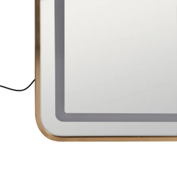 Miroir LED tactile pleine hauteur cadre doré finition luxe FLORELIS