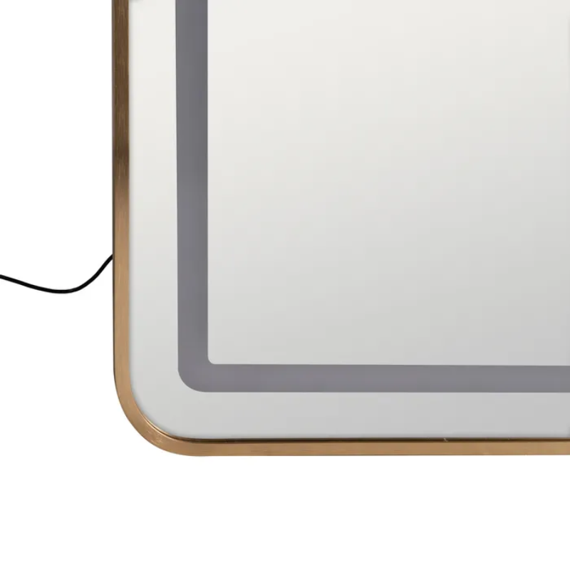 Miroir LED tactile pleine hauteur cadre doré finition luxe FLORELIS
