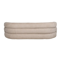 Canapé sculptural galbé en tissu beige texturé 3 places TRELYSIA