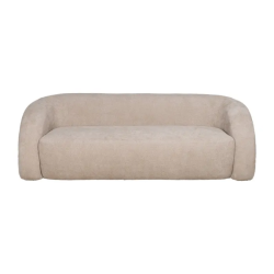 Canapé sculptural galbé en tissu beige texturé 3 places TRELYSIA
