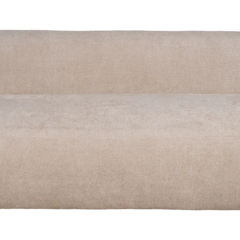 Canapé sculptural galbé en tissu beige texturé 3 places TRELYSIA