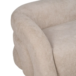 Canapé sculptural galbé en tissu beige texturé 3 places TRELYSIA