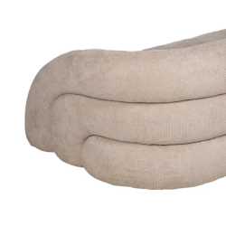 Canapé sculptural galbé en tissu beige texturé 3 places TRELYSIA
