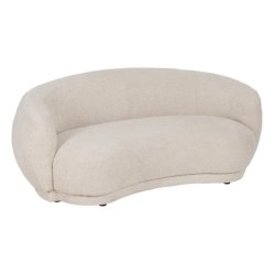 Canapé incurvé bouclette couleur beige CYMÉLIA au style cocooning