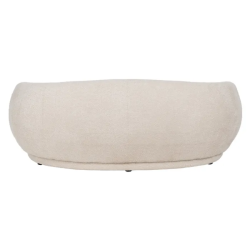 Canapé incurvé bouclette couleur beige CYMÉLIA au style cocooning
