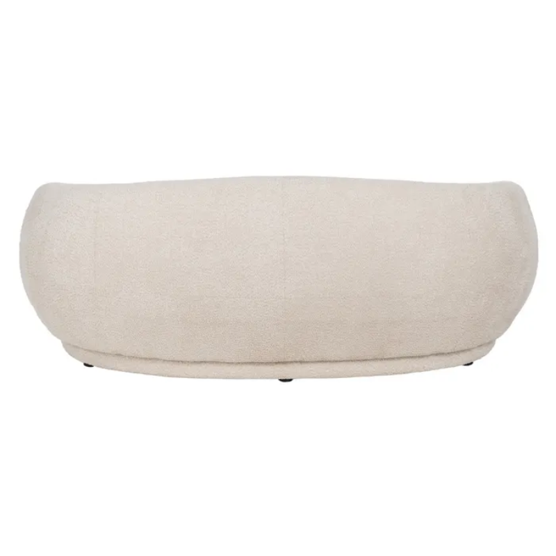 Canapé incurvé bouclette couleur beige CYMÉLIA au style cocooning