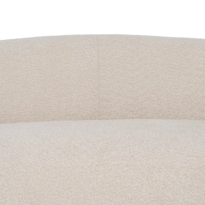 Canapé incurvé bouclette couleur beige CYMÉLIA au style cocooning