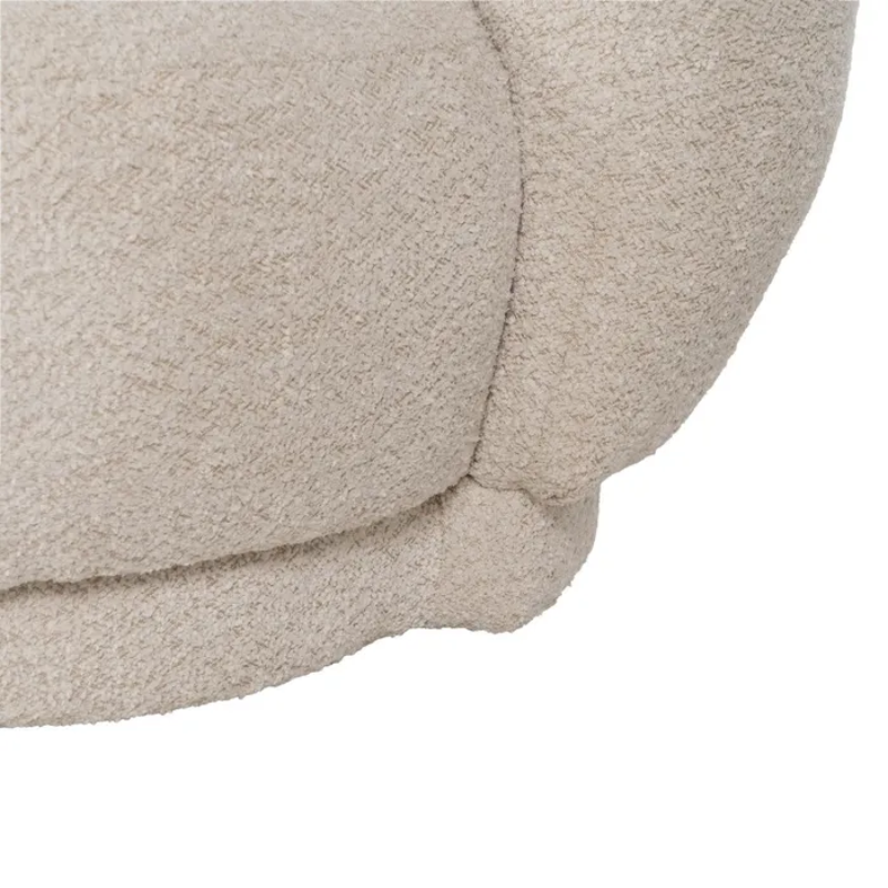 Canapé incurvé bouclette couleur beige CYMÉLIA au style cocooning