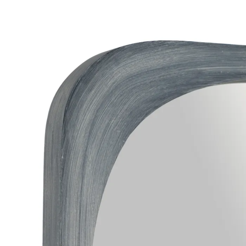 Miroir mural en bois de paulownia blanc de 175 cm de haut QUINESIA