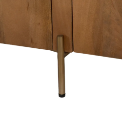 Meuble TV avec plateau en marbre et en bois d'acacia 200 cm THERIS