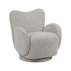 Fauteuil marbré couleur beige pivotant rondeur cosy design IRIDELLE
