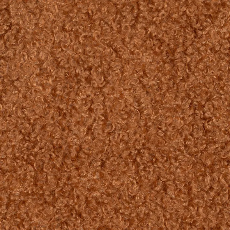 Fauteuil bouclé terracotta métal noir design chaleureux DREFALIA