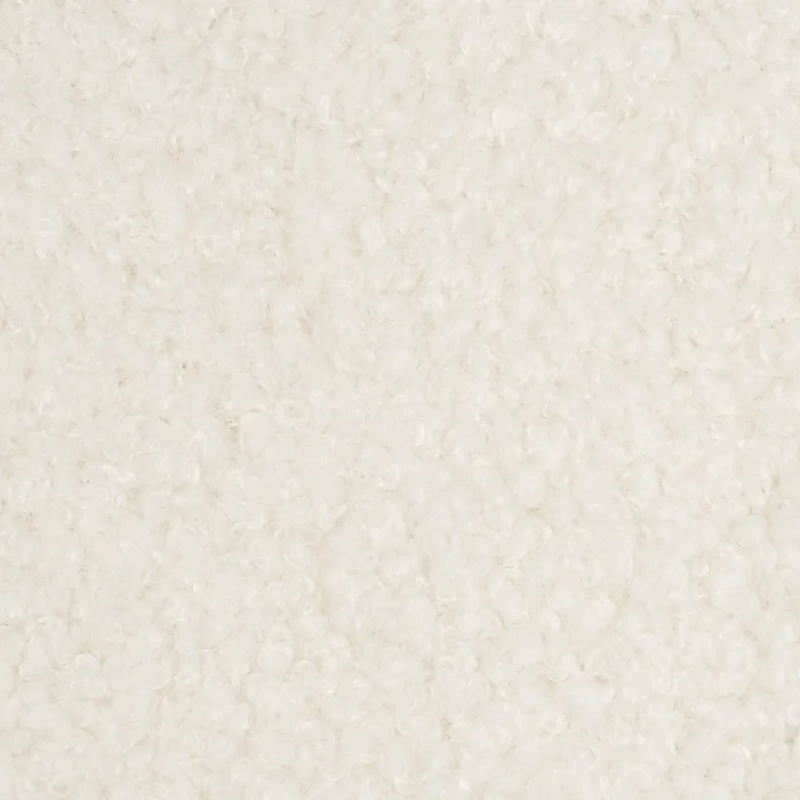 Fauteuil bouclé blanc structure tubulaire noire esprit loft DREFALIA