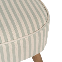 Fauteuil rayures vert sauge bois hévéa confort doux design CELARINE