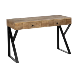 Bureau bois manguier pieds métal noir style loft élégant FLORENSIS
