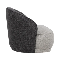 Fauteuil en tissu bicolore gris clair et foncé confortable TRIVANA