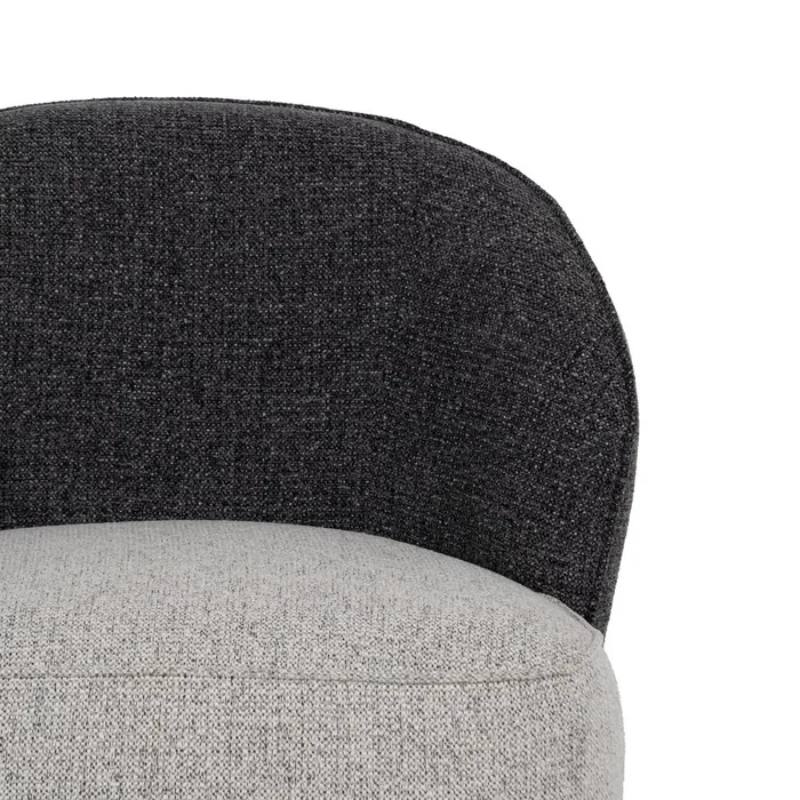 Fauteuil en tissu bicolore gris clair et foncé confortable TRIVANA
