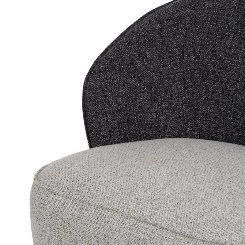 Fauteuil en tissu bicolore gris clair et foncé confortable TRIVANA