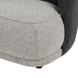 Fauteuil en tissu bicolore gris clair et foncé confortable TRIVANA